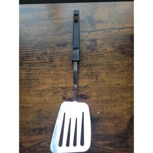 Vintage Foley Chrome Plated 12" Flipper/Spatula w/Black Handle - Made in USA